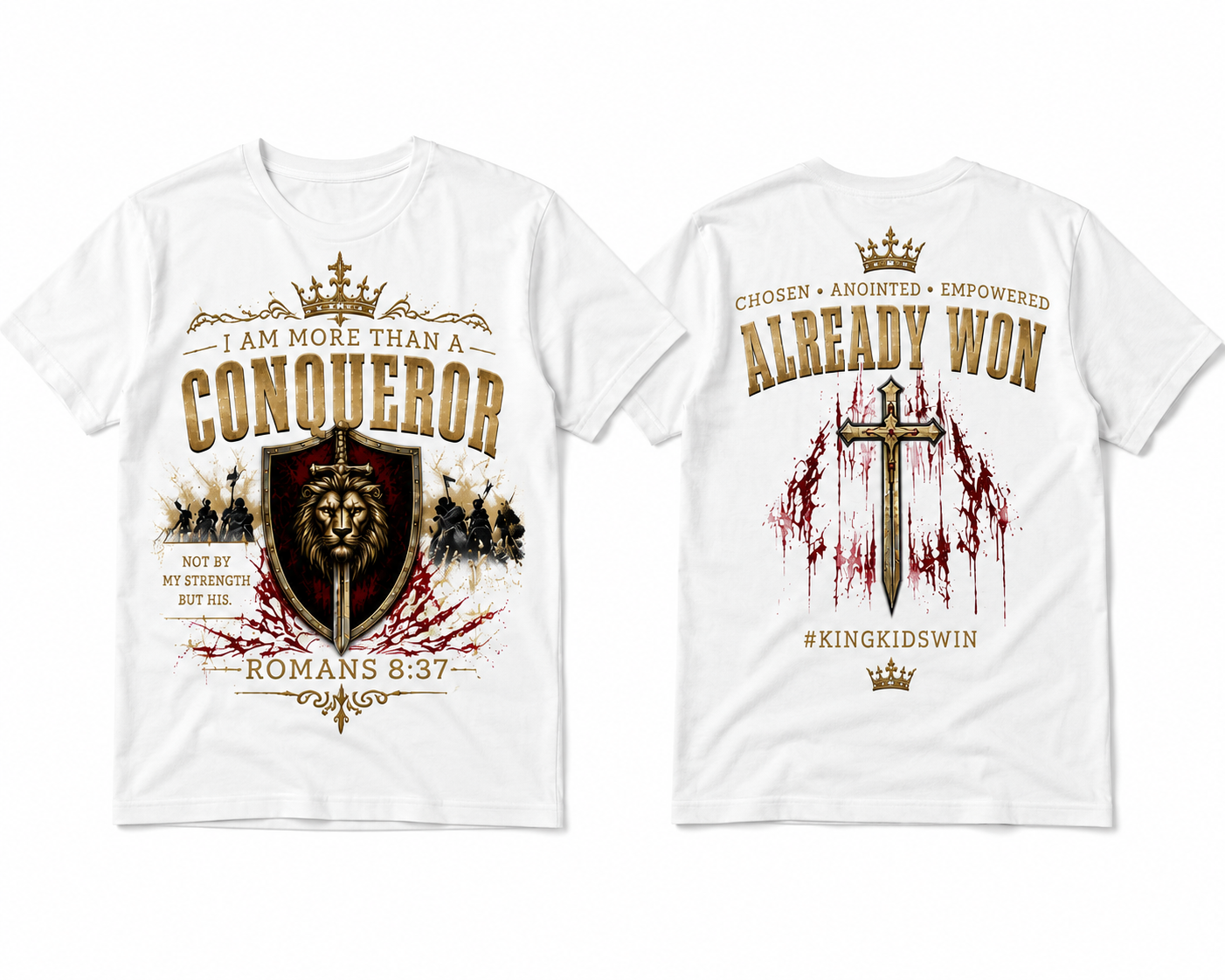 I AM More Than a Conqueror T-Shirt | Romans 8:37 Christian Faith Tee