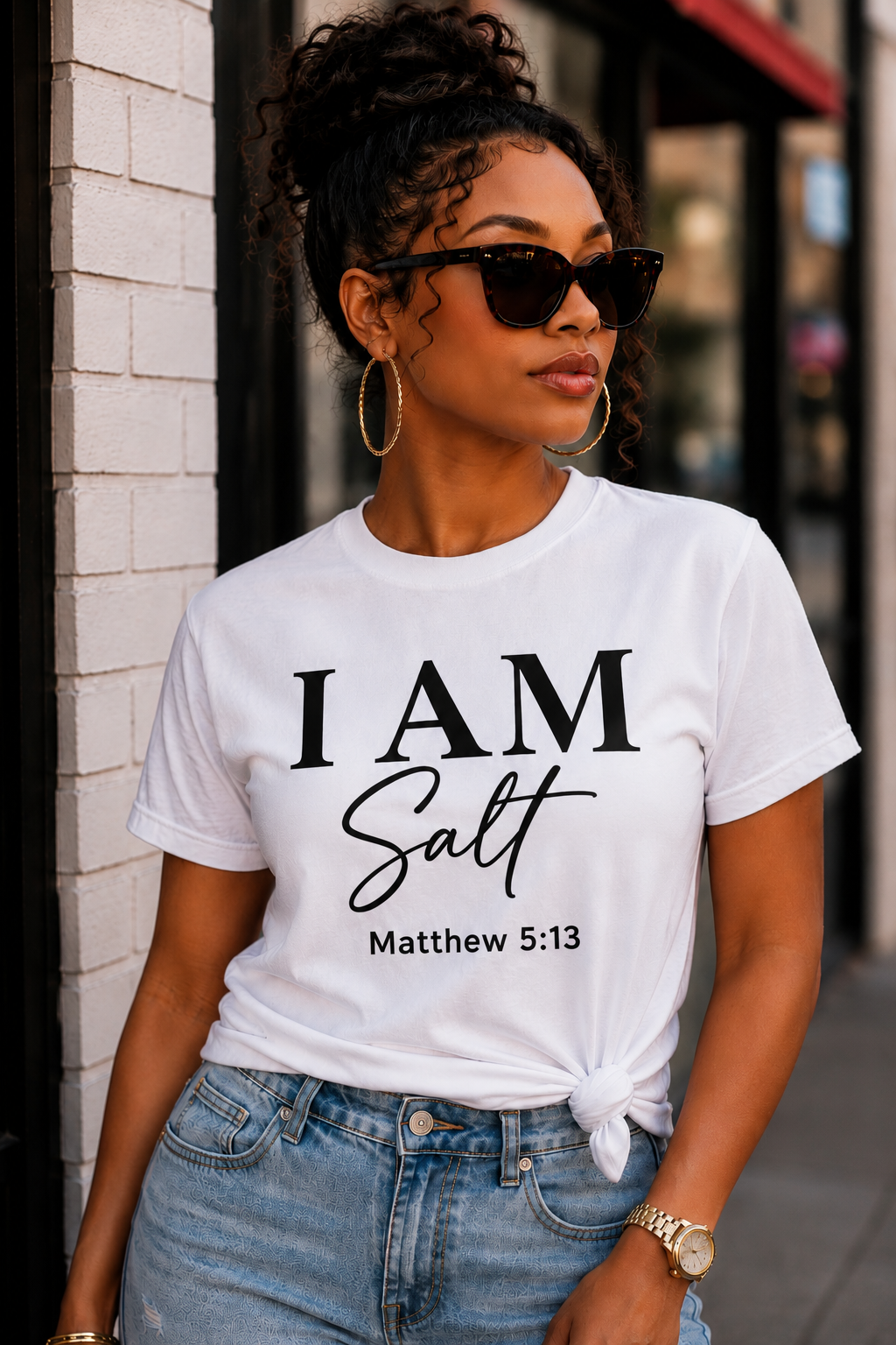 I AM Salt Cursive T-Shirt | Matthew 5:13 Christian Faith Tee