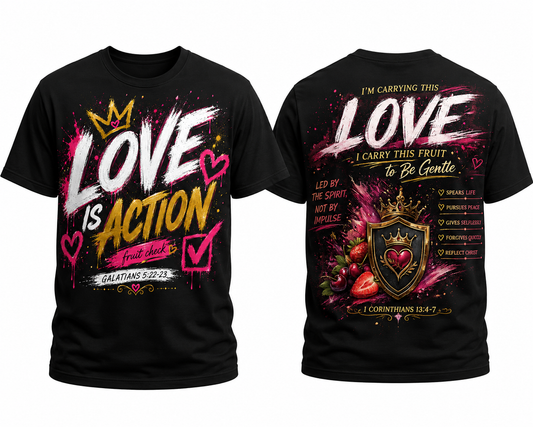 Love Is Action — Fruit Check Tee