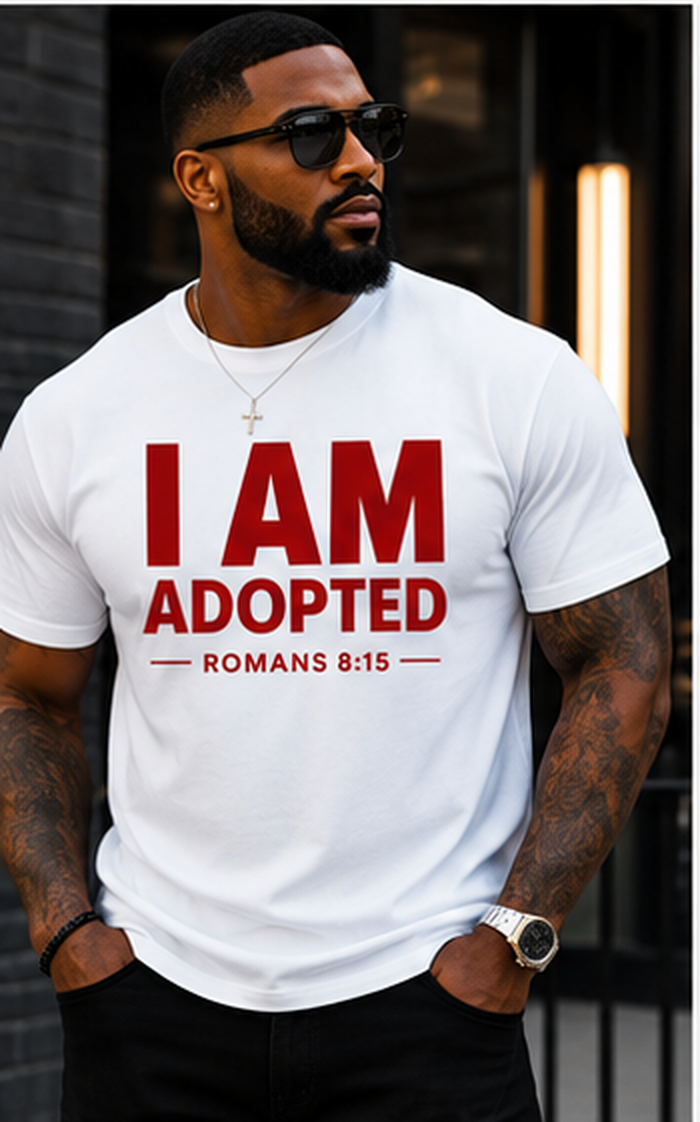 I AM Adopted T-Shirt | Romans 8:15 Christian Faith Tee