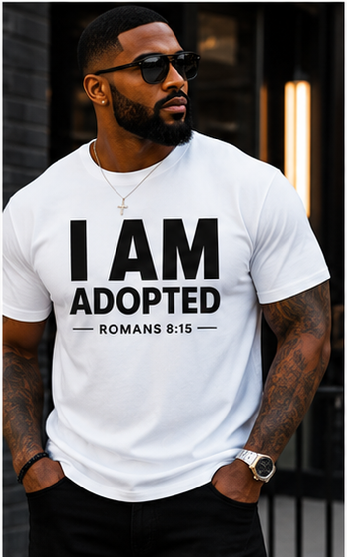 I AM Adopted T-Shirt | Romans 8:15 Christian Faith Tee