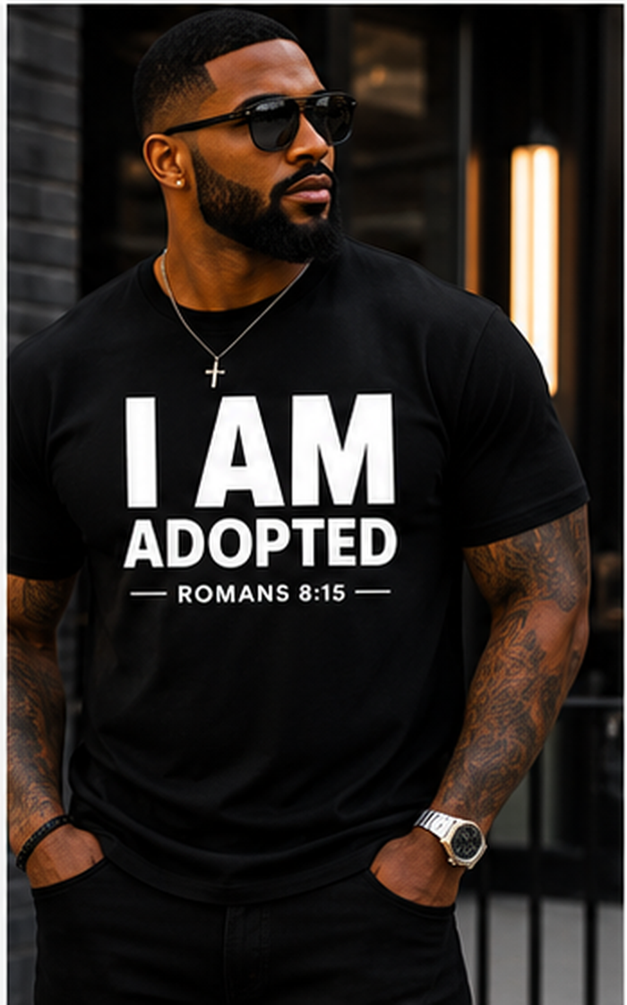 I AM Adopted T-Shirt | Romans 8:15 Christian Faith Tee