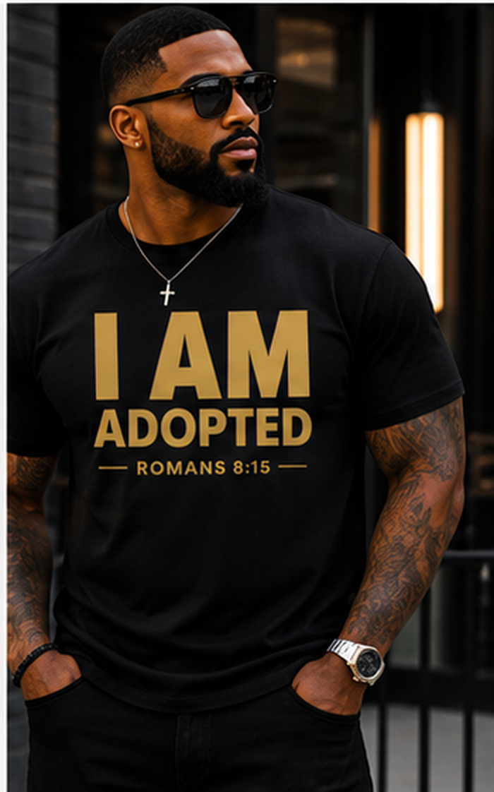 I AM Adopted T-Shirt | Romans 8:15 Christian Faith Tee