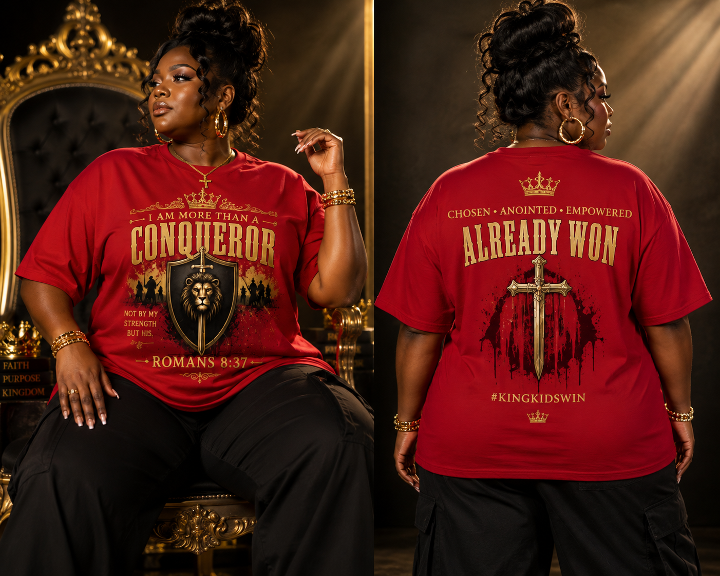 I AM More Than a Conqueror T-Shirt | Romans 8:37 Christian Faith Tee