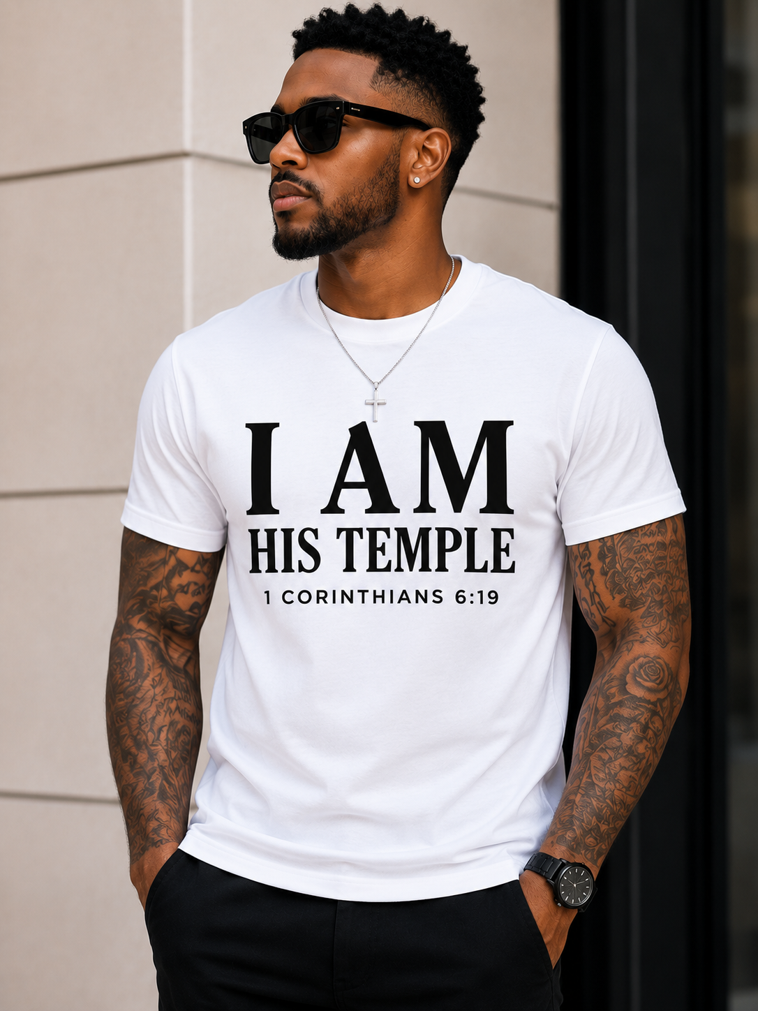 I AM His Temple T-Shirt | 1 Corinthians 6:19 Christian Faith Tee