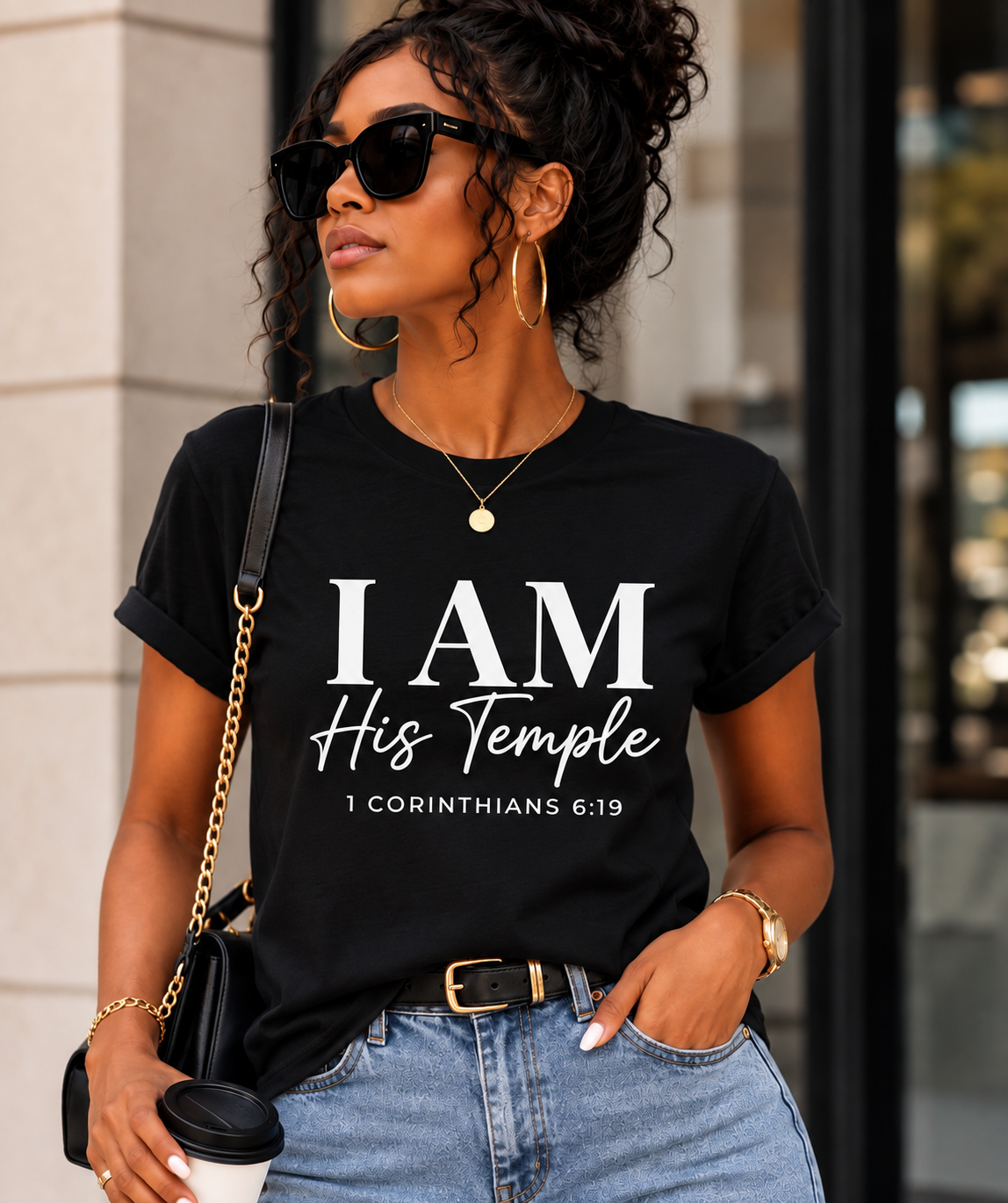 I AM His Temple Cursive T-Shirt | 1 Corinthians 6:19 Christian Faith Tee
