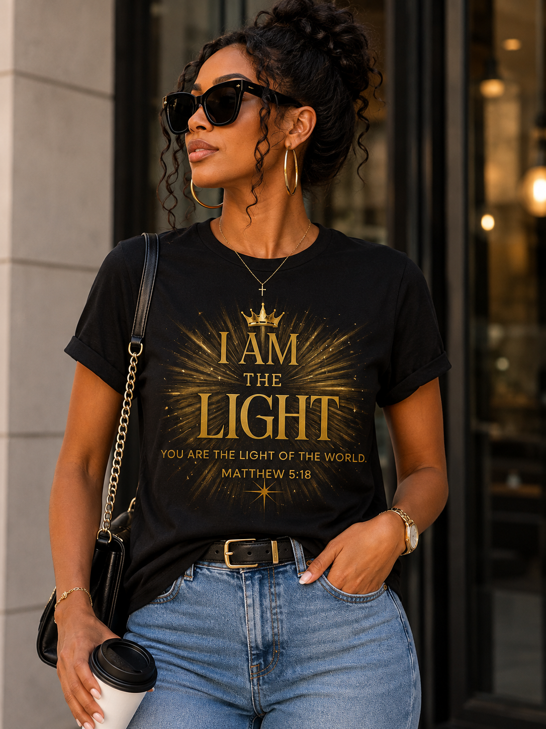 I AM The Light T-Shirt | Matthew 5:14 Christian Faith Tee