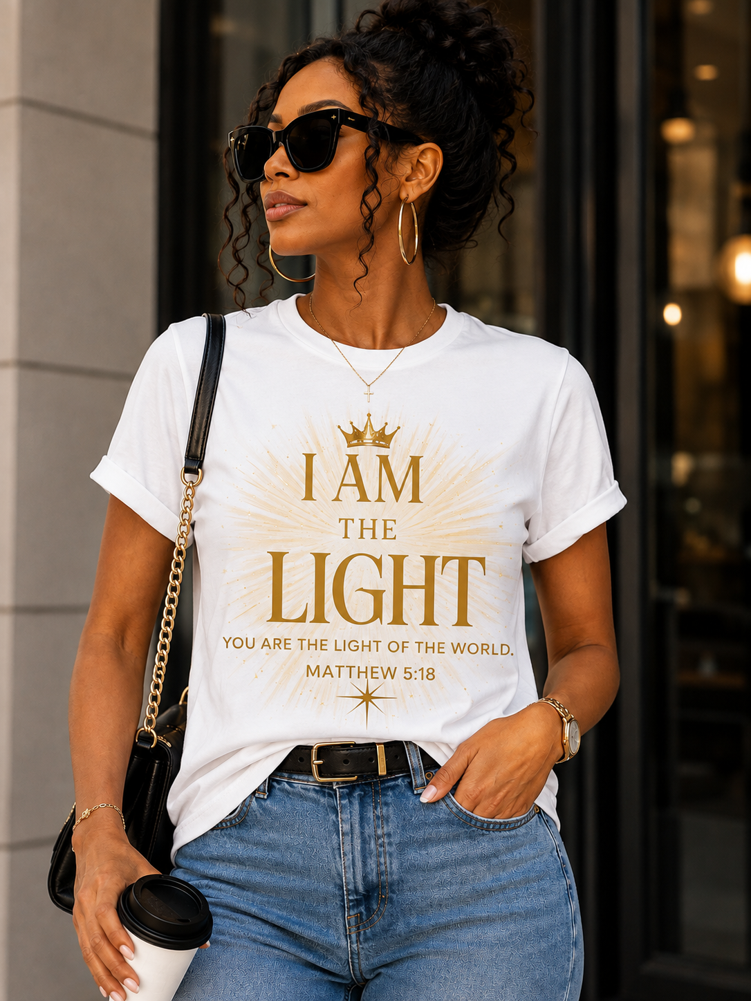 I AM The Light T-Shirt | Matthew 5:14 Christian Faith Tee