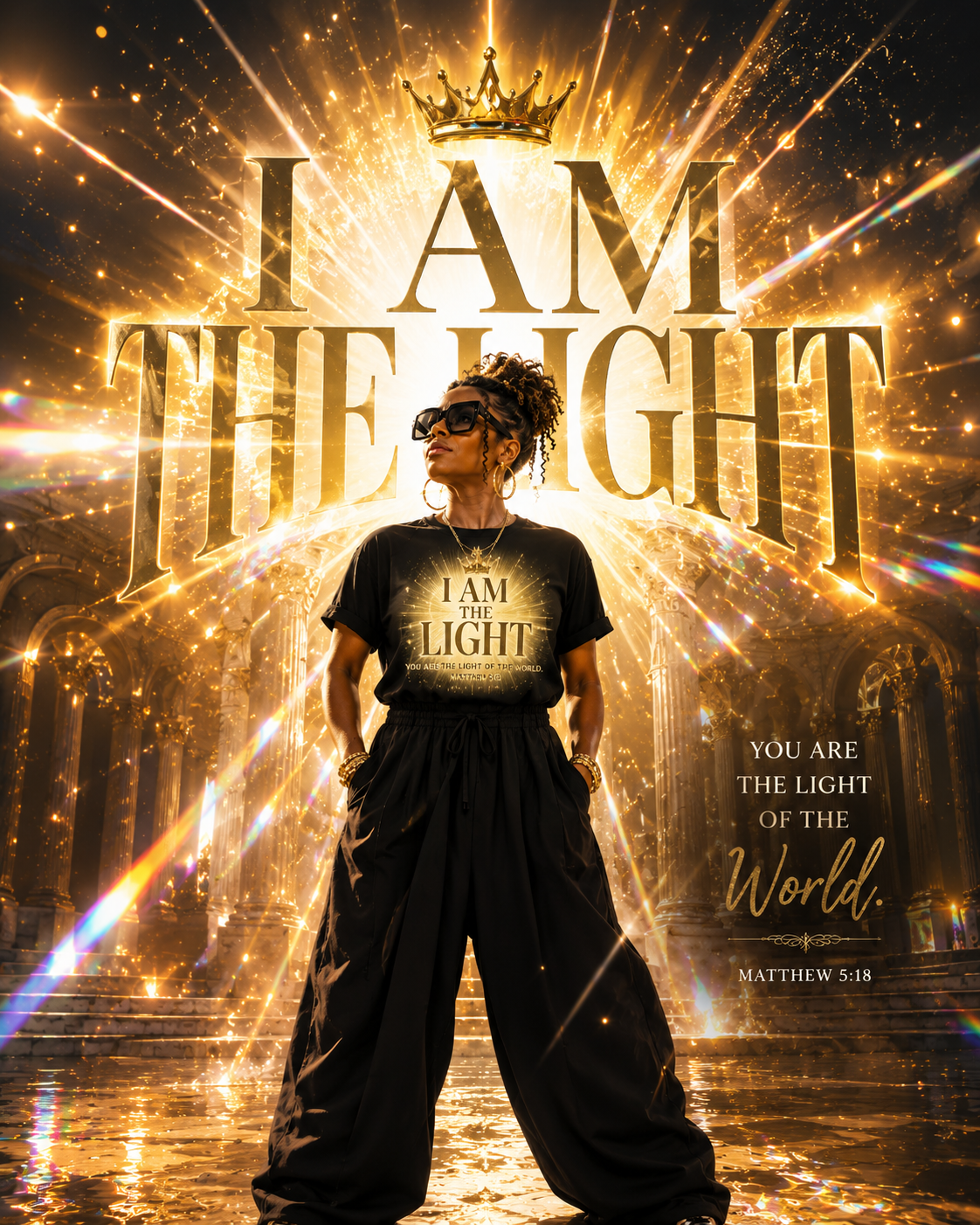 I AM The Light T-Shirt | Matthew 5:14 Christian Faith Tee