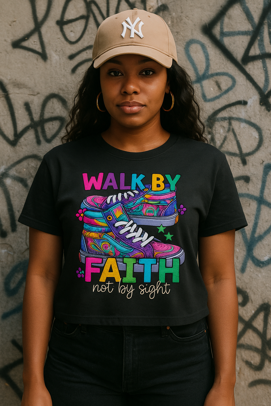 Walk By Faith Vibrant colors tshirt