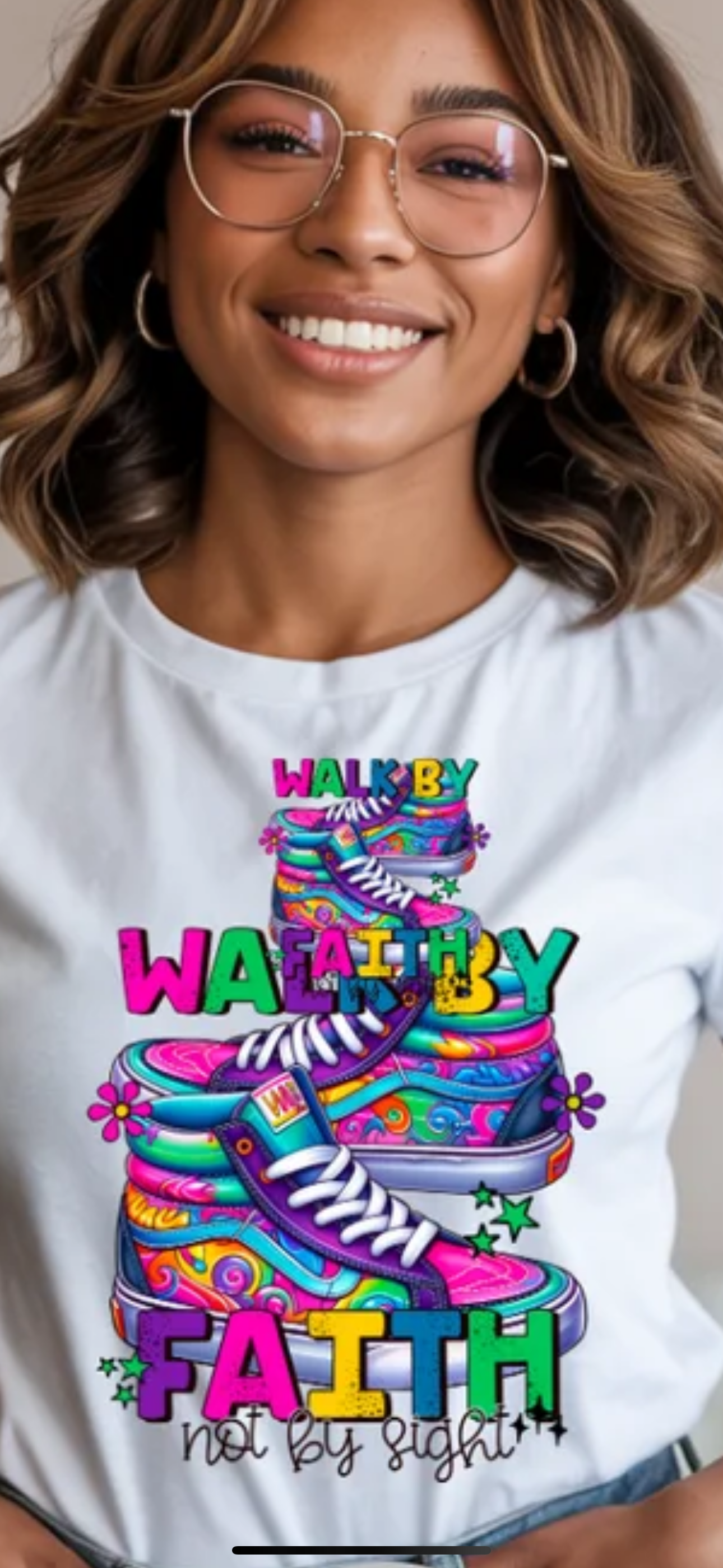 Walk By Faith Vibrant colors tshirt