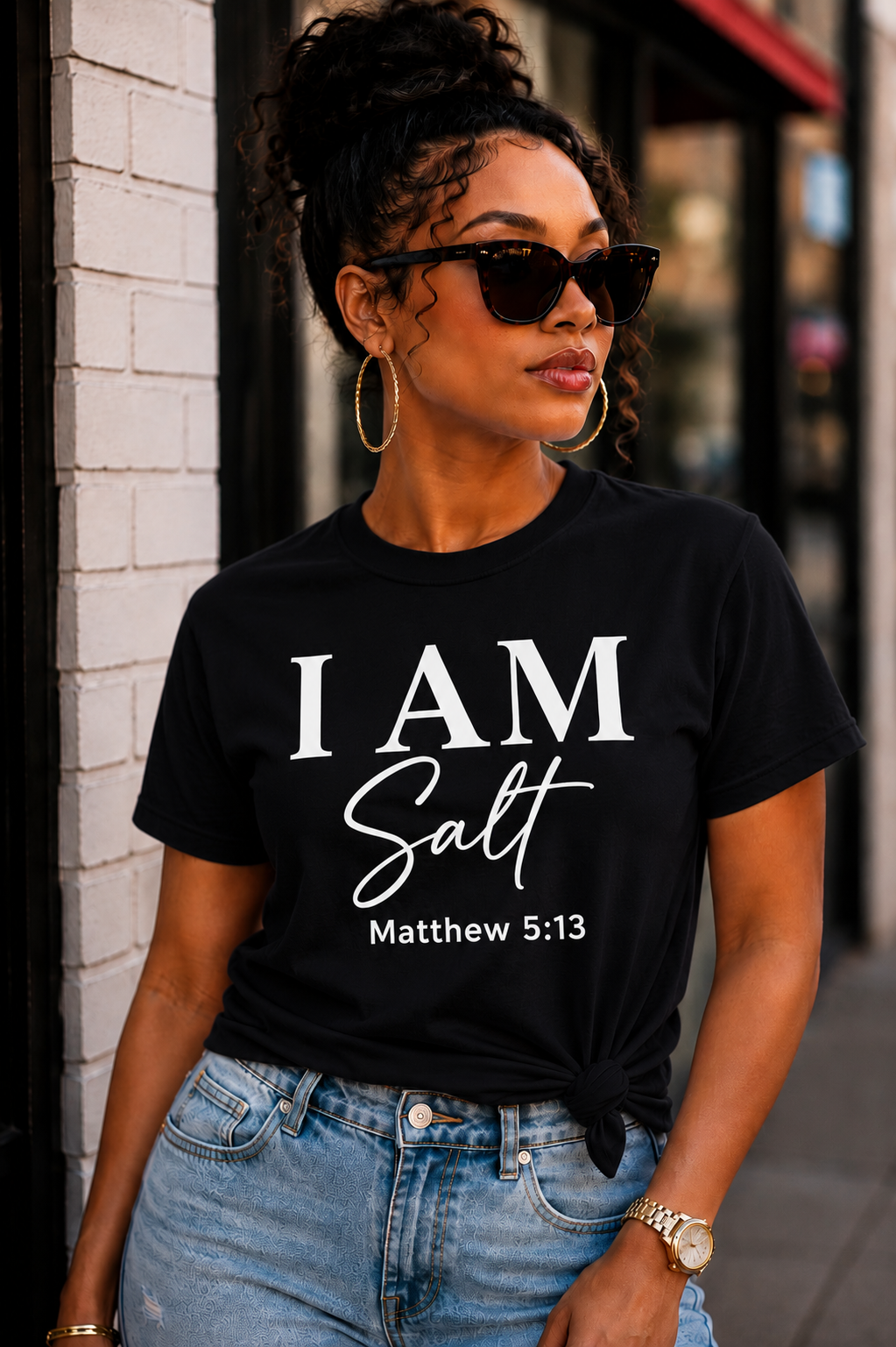 I AM Salt Cursive T-Shirt | Matthew 5:13 Christian Faith Tee