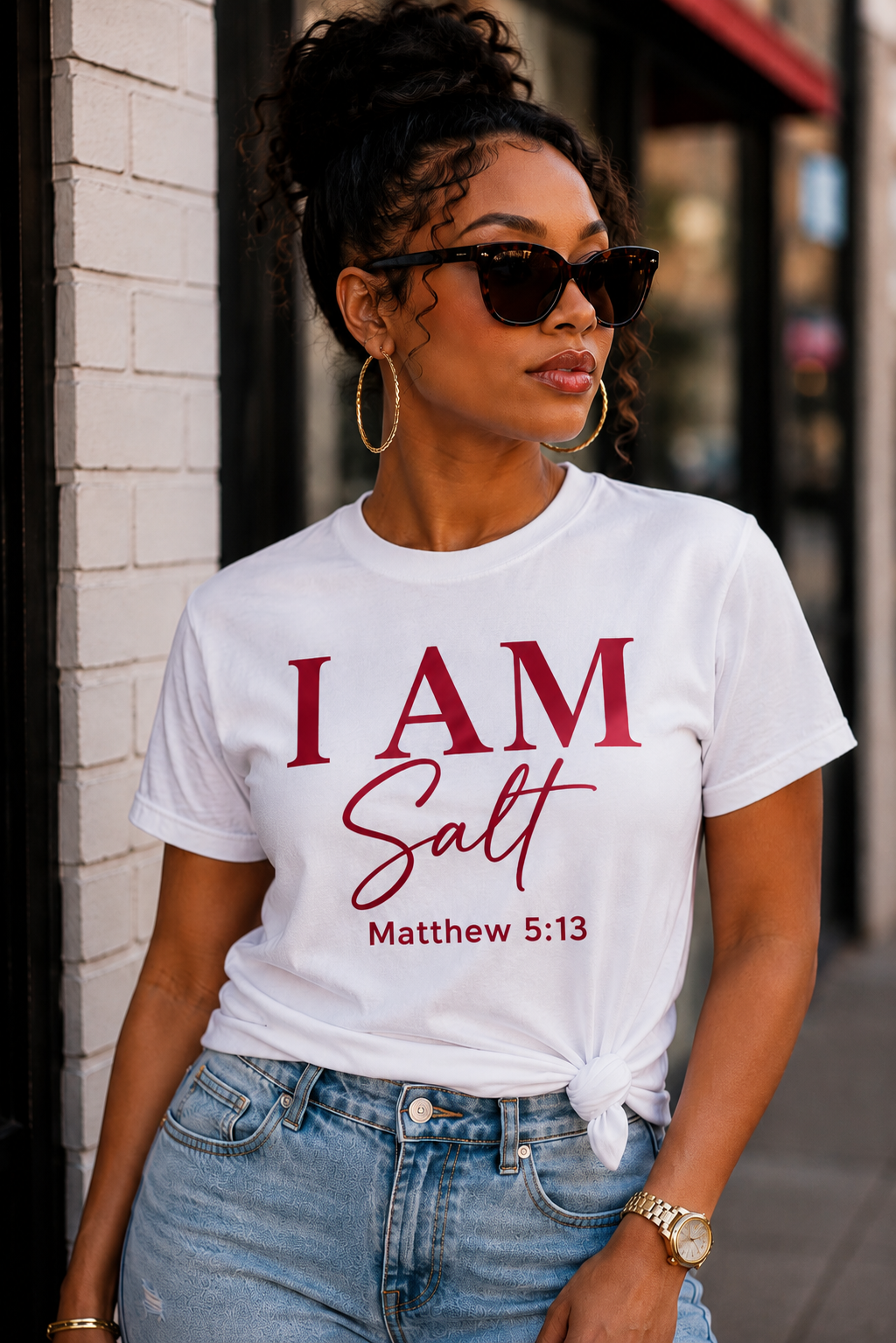 I AM Salt Cursive T-Shirt | Matthew 5:13 Christian Faith Tee
