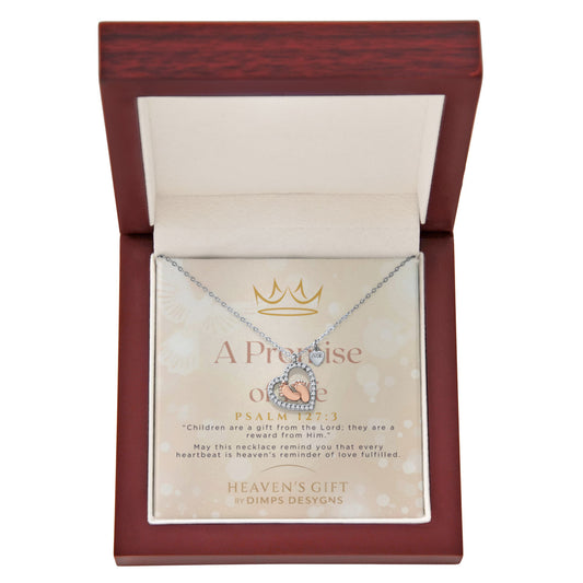 Heaven's Gift: Baby Feet Heart Necklace