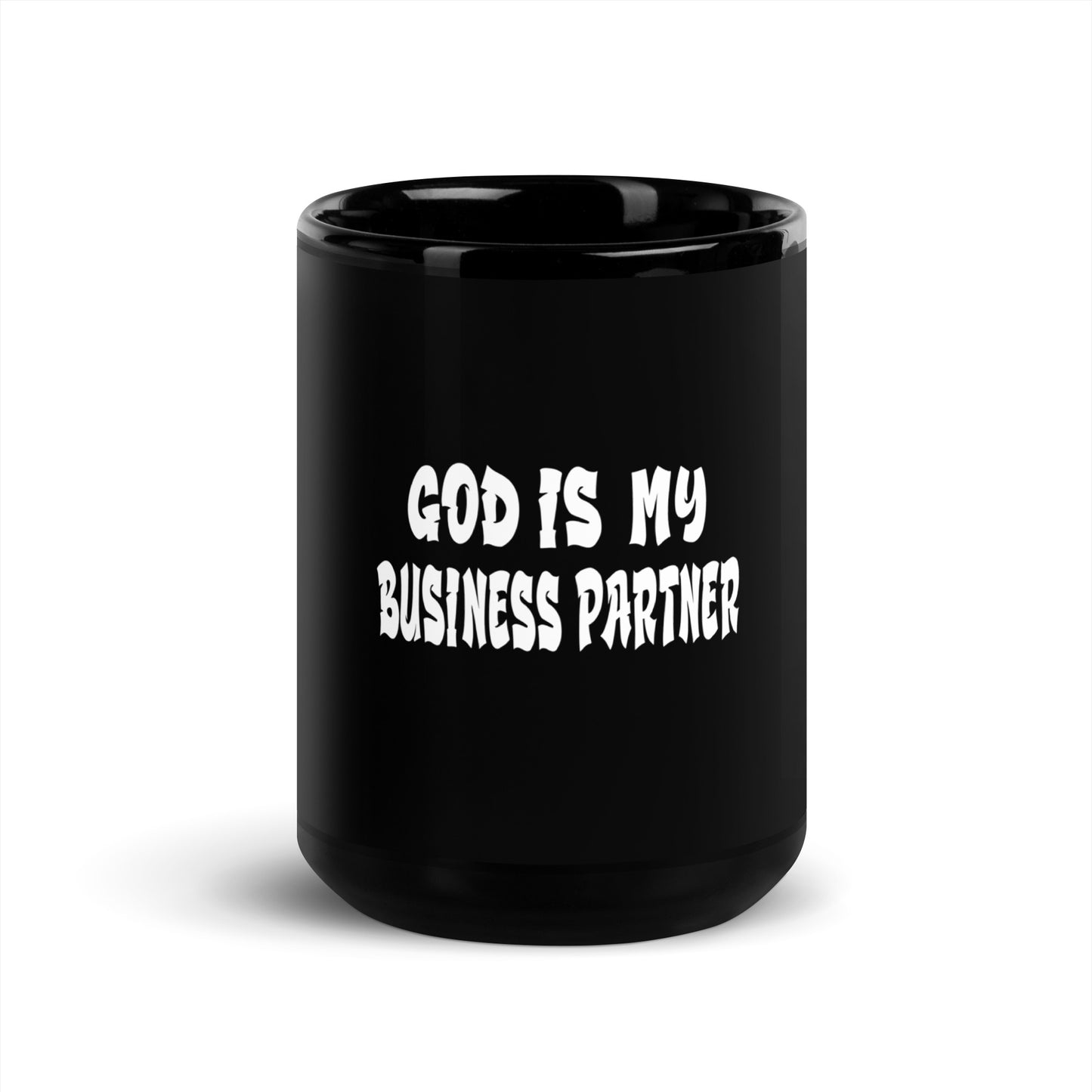 God is My Business Partner- Black Glossy Mug