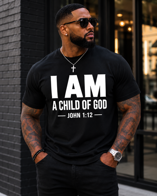I AM A Child of God T-Shirt | John 1:12 Christian Faith Tee